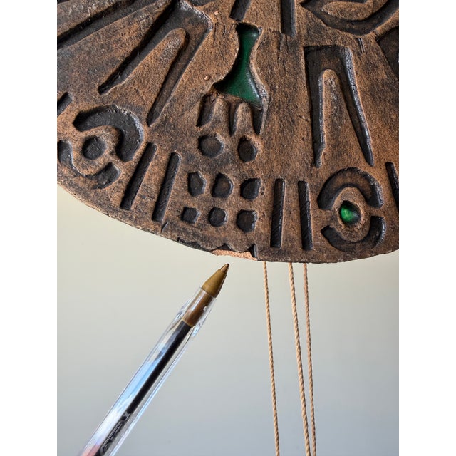Large - Mid-Century Modern Signed Pottery Hanging Wind Chime For Sale - Image 12 of 12