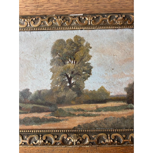 19th Century Framed Oil on Board Landscape Painting For Sale - Image 4 of 5