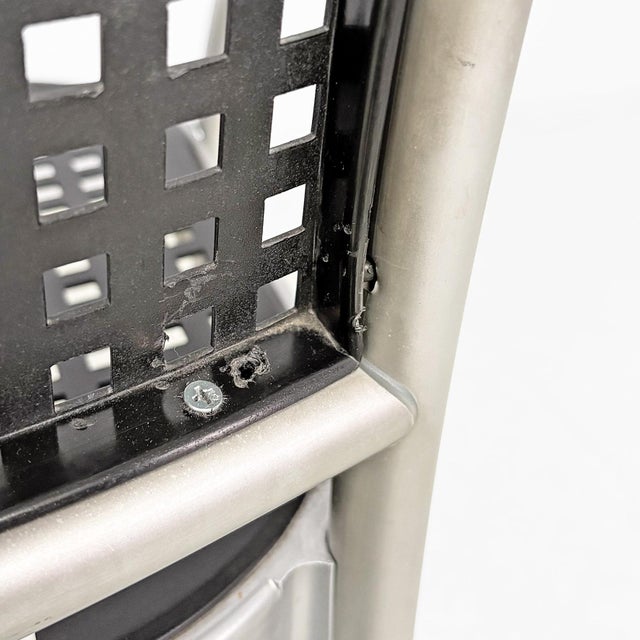 Black Italian Modern Chairs in Silver by Vico Magistretti for De Padova, 1980s, Set of 4 For Sale - Image 8 of 18