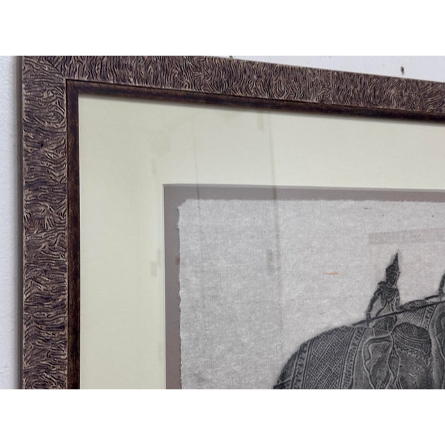 Cambodian Temple Rubbing of Elephants With Riders Holding Spears For Sale - Image 11 of 12