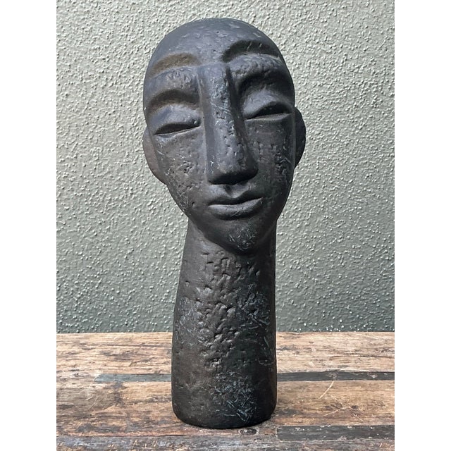 Ceramic Vintage Ceramic Bust of Man For Sale - Image 7 of 12