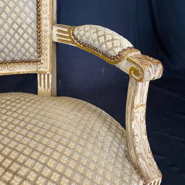 Wood French Louis XVI 19th Century Armchairs -A Pair For Sale - Image 7 of 13