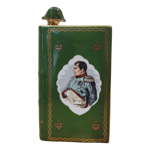 Napoleon Book Decanter in Porcelain and 22kt Gold from Limoges, France, 1969 For Sale