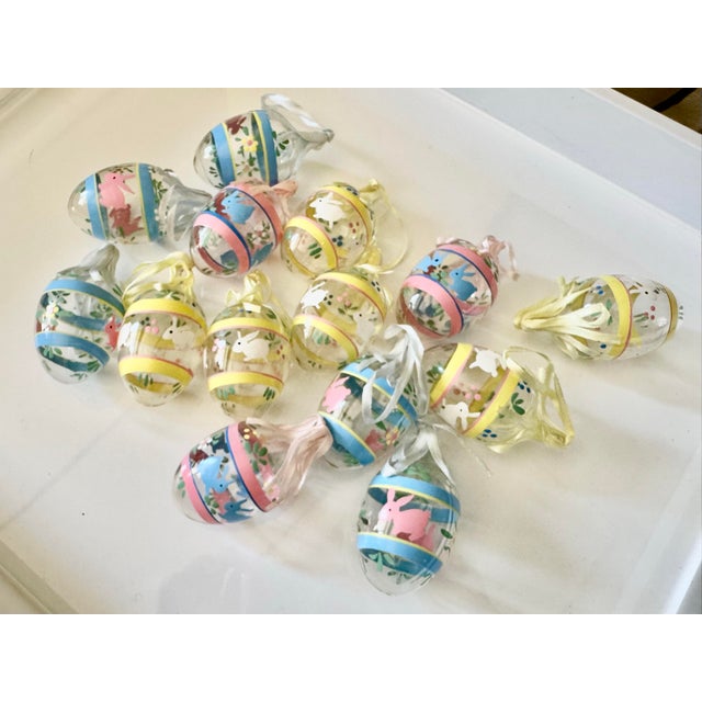 Glass Hand Painted Egg Ornament , S/14 For Sale - Image 4 of 5
