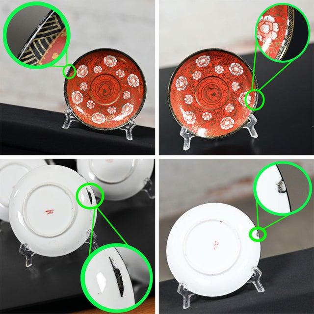 Mid-20th Century Oriental Chinese Red & Gold Hand Painted Porcelain Tea Set Made in Japan For Sale - Image 12 of 12