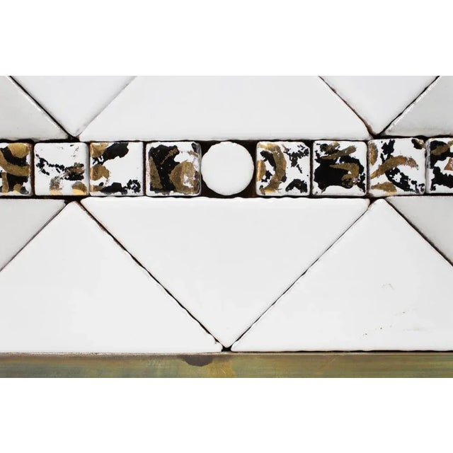 Brass & Ceramic Vase, 1970s For Sale - Image 3 of 4