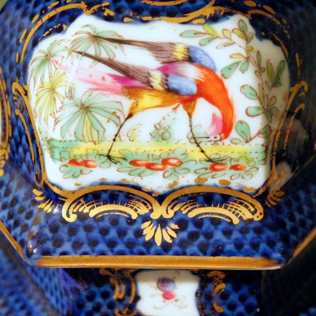19th Century Seven Piece “Chelsea Bird’ Pattern Garniture of Antique English Porcelain For Sale - Image 5 of 16