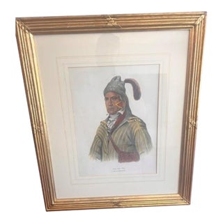Early 19th Century - Creek Warrior Print - Me-Na-Wa For Sale