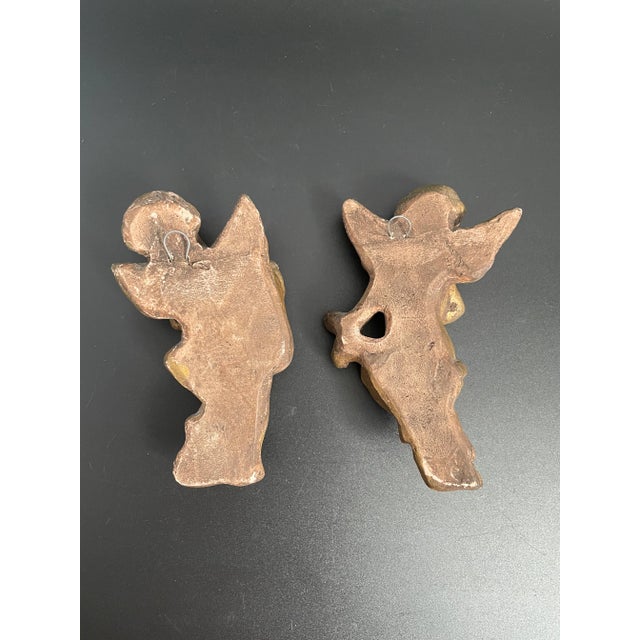 Metal 19th Century Gilt Plaster Gesso Cherub Wall Sculptures - a Pair For Sale - Image 7 of 12