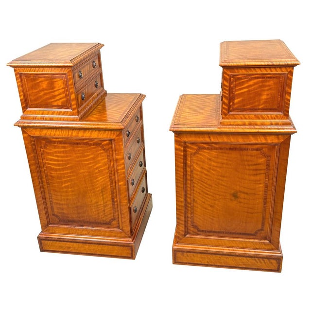 Antique Satinwood Bedside Chests, 1890, Set of 2 For Sale - Image 6 of 13