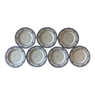 Vintage Mikasa Cera Stone Small Plates in the Newport Pattern - Set of 7 For Sale