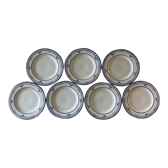 Vintage Mikasa Cera Stone Small Plates in the Newport Pattern - Set of 7 For Sale