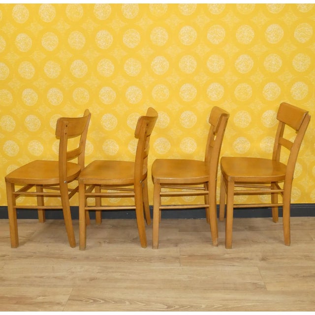 Set of 4 Fine classic, Kitchen chair Frankfurt kitchen style Light wood, beech Seat height approx. 45.5 cm Backrest height...