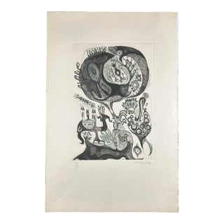 Max Wechsler Signed Etching For Sale