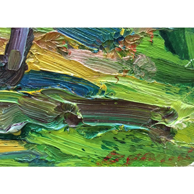 Abstract 1980s Abstract Oil Painting Green Garden Dupliy Sergey Alexandrov For Sale - Image 3 of 8