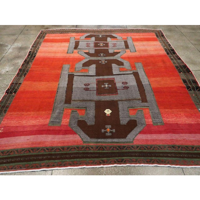 Mid 20th Century Galerie Shabab Collection Tribal Mid-20th Century Handmade Turkish Anatolian Square Room Size Carpet For Sale - Image 5 of 10