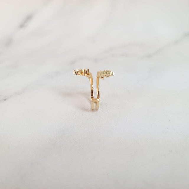 2020s One Third Carat Leaf Style Diamond Ring Guard, Size 5.5 For Sale - Image 5 of 5