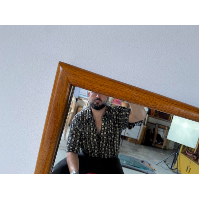 1970s 1970’s Mid-Century Modern Walnut Wall Mirror For Sale - Image 5 of 12