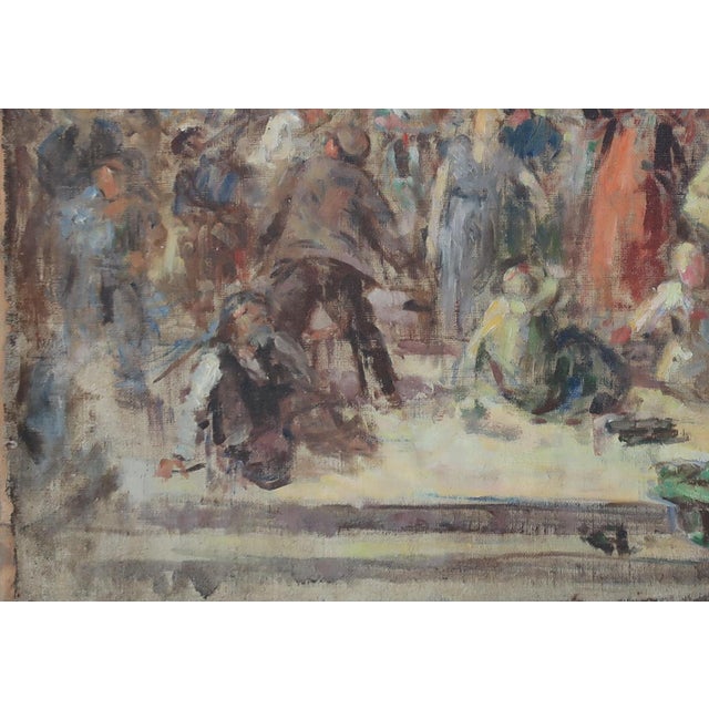 1970s Soviet Workers Demonstration Oil Painting, Socialist Realism, 1970s 61-89 For Sale - Image 5 of 6