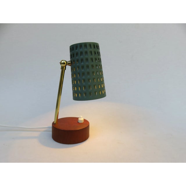 Scandavian Teak Veneered Table Lamps, Set of 2 For Sale - Image 13 of 16