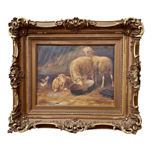 A Sheepfold, by Jules G. Bahieu (1860-1895)