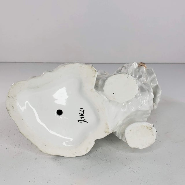 Figurative Vintage Italy Skye Terrier Figurine White Dog Papillon Long Hair For Sale - Image 3 of 8
