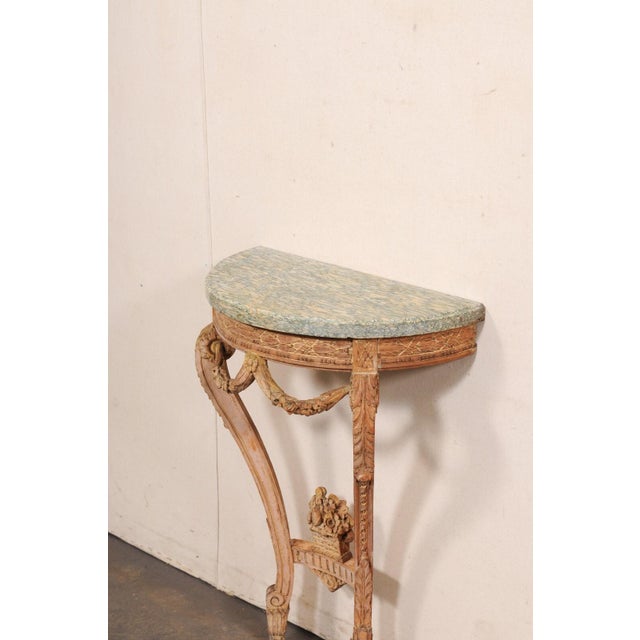 Early 20th Century Petite Italian Ornately-Carved Wall Console For Sale - Image 5 of 9