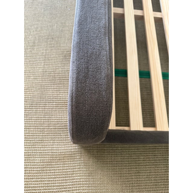 Textile Queen Size Belgian Linen Slip Covered Bed in Cafe Noir For Sale - Image 7 of 8