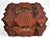 Wood Antique European Tramp Art Keepsake Box With Red Velvet and Brass Details For Sale - Image 7 of 7