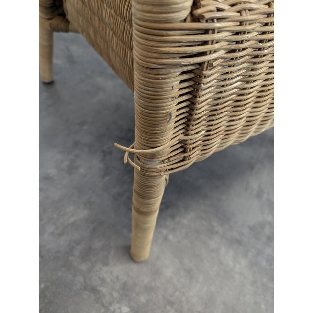 Wood Brown Rattan Armchairs, 1950s, Set of 2 For Sale - Image 7 of 8