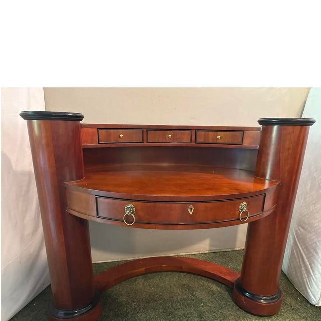 Wood 1990s Century Furniture Biedermeier Style Mahogany Desk For Sale - Image 7 of 9