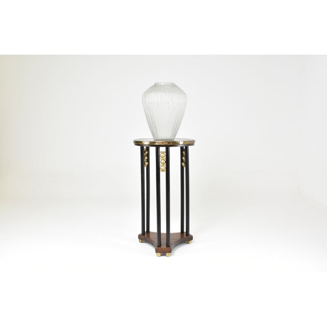 Art Deco 1930s French Art Deco Frosted Glass Vase by André Hunebelle For Sale - Image 3 of 9