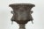 Metal Tall Custom Made Cast Bronze Urn on Pedestal with Lion Head Handles For Sale - Image 7 of 13