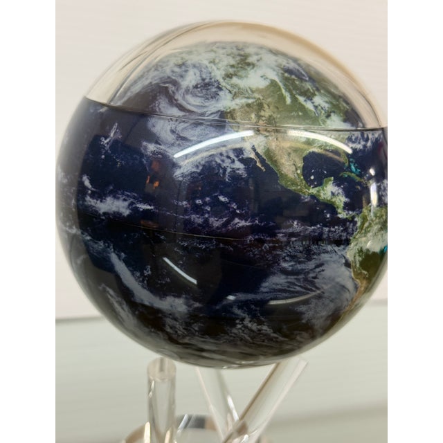 Transitional Mova Rotating Earth Globe on Acrylic Stand For Sale - Image 3 of 12