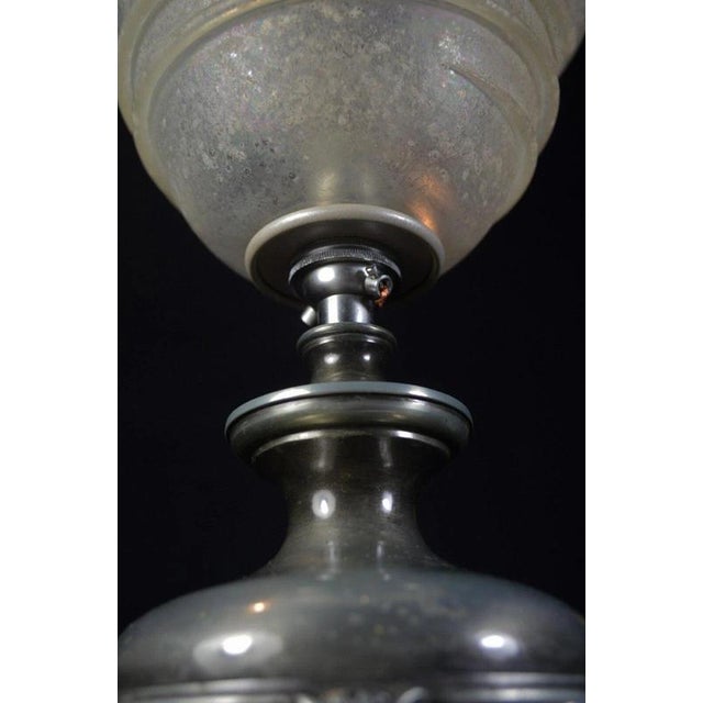 Art Deco French Amphora Table Lamp with Opaline Glass Globe attributed to Brandt, 1930s For Sale - Image 12 of 13