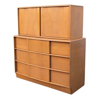 1950s Heywood-Wakefield "Kohinoor" Dresser & Hutch Set in Champagne For Sale