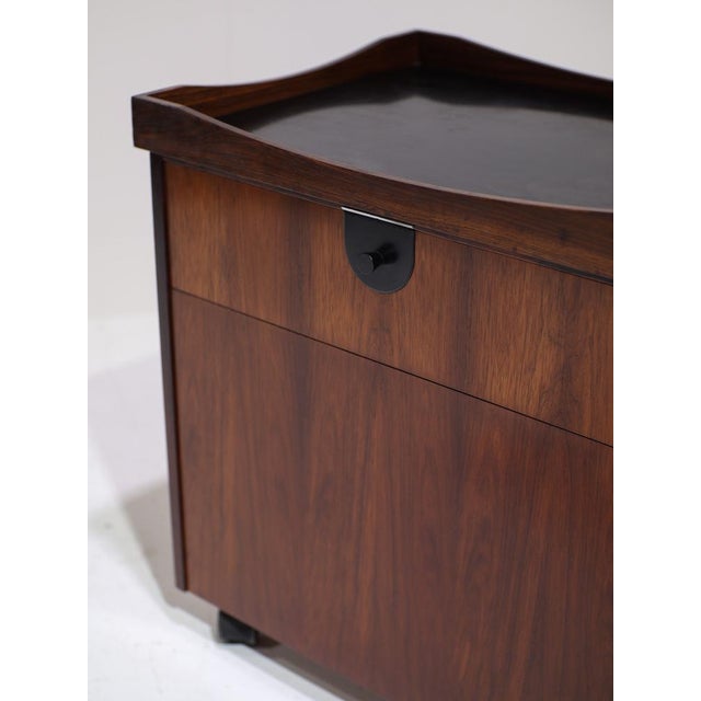 Bar Cart Serving Trolley with Tray in Rosewood, Denmark, 1960s For Sale - Image 13 of 18