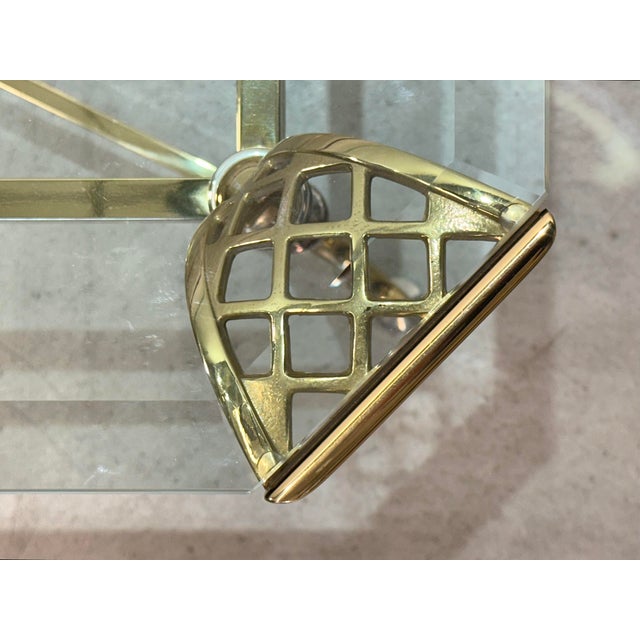 Vintage Brass and Glass Coffee Table, 1980s For Sale - Image 6 of 12