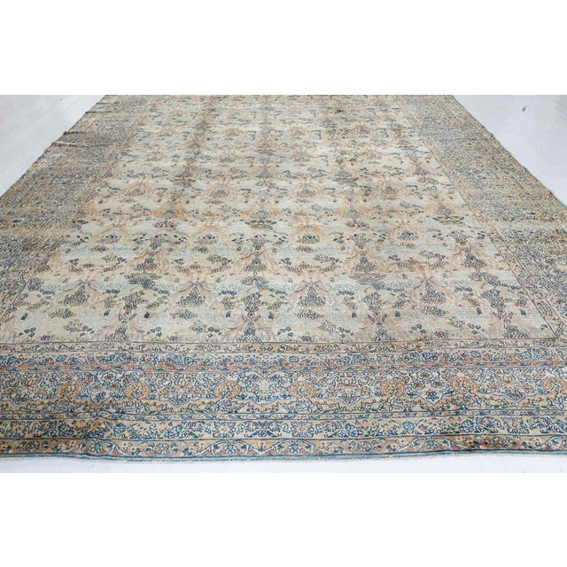 High-quality Vintage Persian Kirman Handmade Wool Rug For Sale - Image 10 of 10