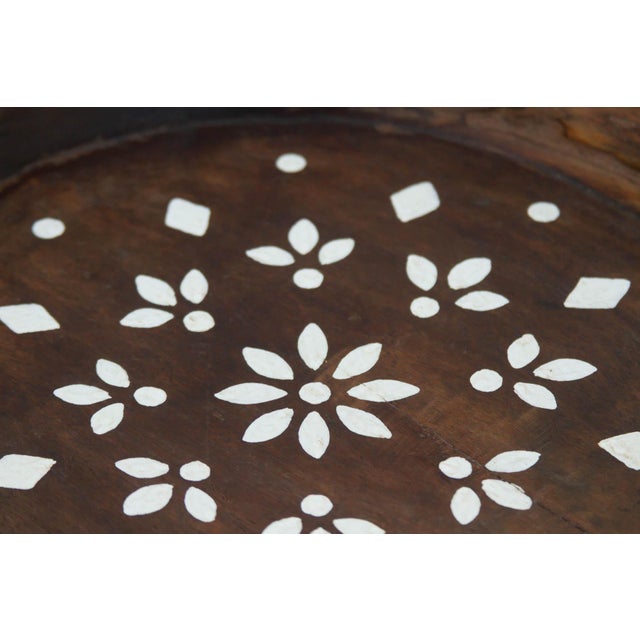 Traditional Vintage Faux Inlay Wood Centerpiece For Sale - Image 3 of 7
