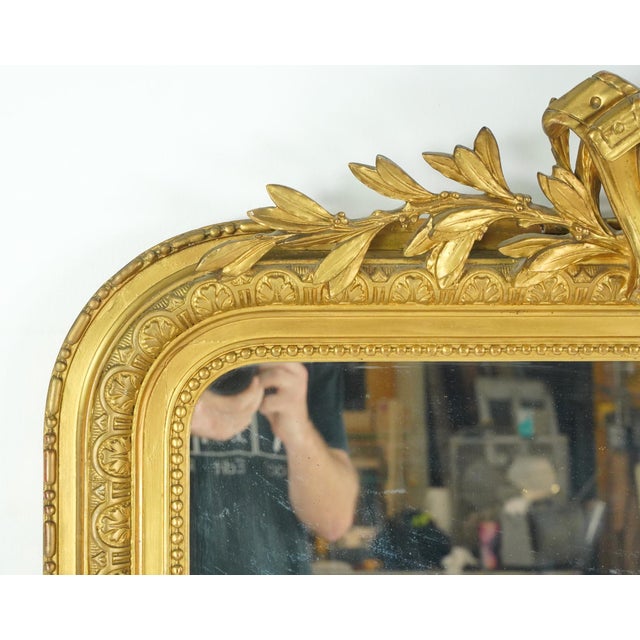 Early 20th Century Antique French Louis Philippe Giltwood Mirror For Sale - Image 5 of 12