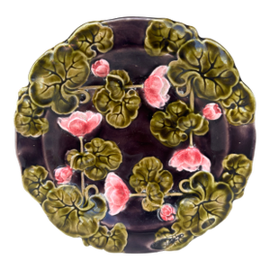 Austrian Majolica Flowers Plate Circa 1900