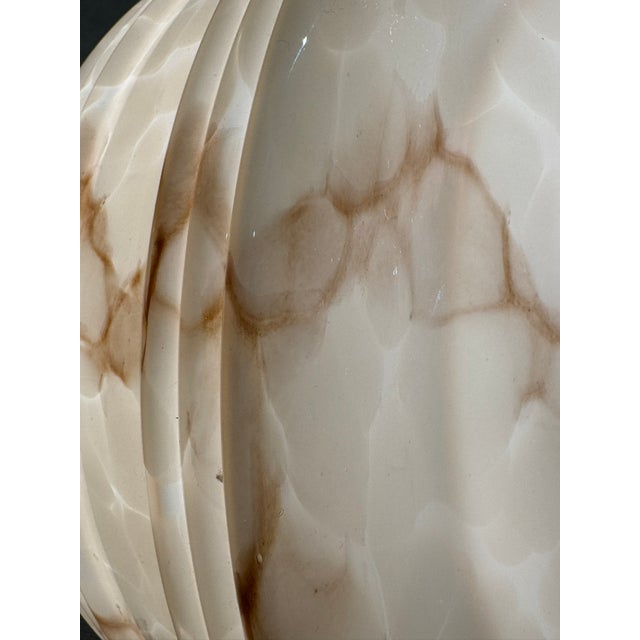 Art Deco Pendant Lamp in Marbled Light Pink Glass, 1930s For Sale - Image 4 of 10