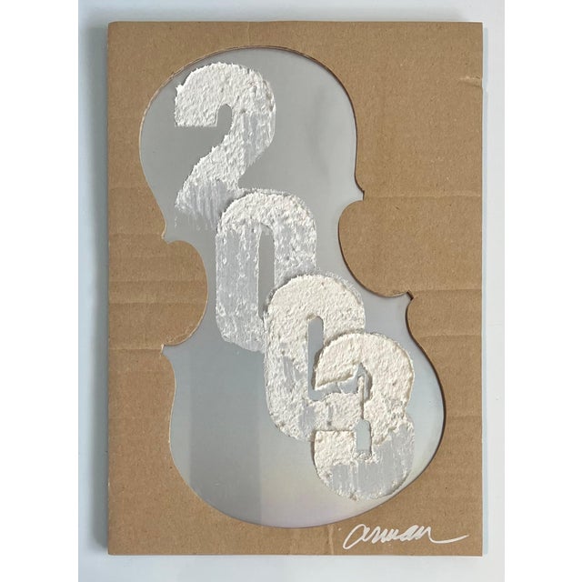 Arman, Violin Concerto Hand Signed Mixed media Arman Assemblage Collage New Years Card, 2003 For Sale In Miami - Image 6 of 11