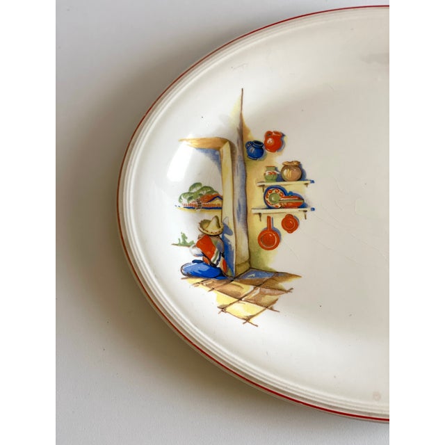 1940s Vintage Mexican Siesta Serving Plates Edwin M. Knowles- Set of 2 For Sale - Image 5 of 10