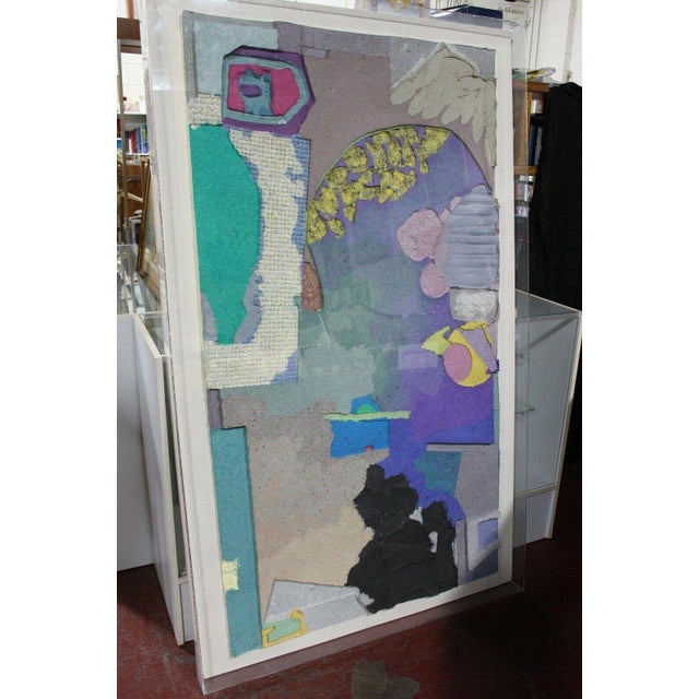 1970s "Crescent With Black" Abstract Expressionist Mixed-Media Painting by Tom Ballo, Framed For Sale In Detroit - Image 6 of 9