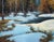 Snowy Creek in Hope Valley - Landscape in Oil on Masonite by Dean Packer For Sale - Image 4 of 9