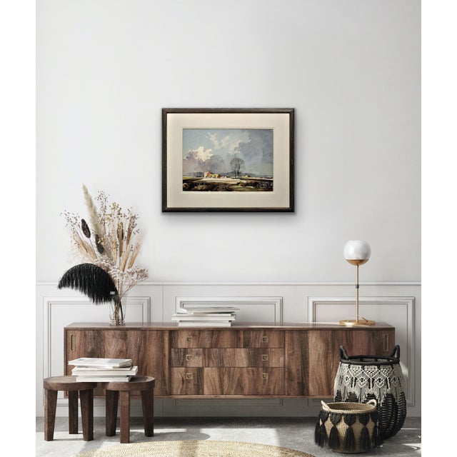 Rowland Hilder, The First Winter Snow on a Kentish Farm, 1970s, Watercolour For Sale - Image 13 of 18