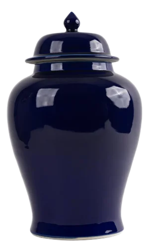 Vintage Navy Blue Porcelain Ginger Jar