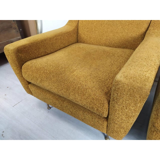Set of Vintage Mustard Velvet Armchairs, 1960s For Sale - Image 18 of 18